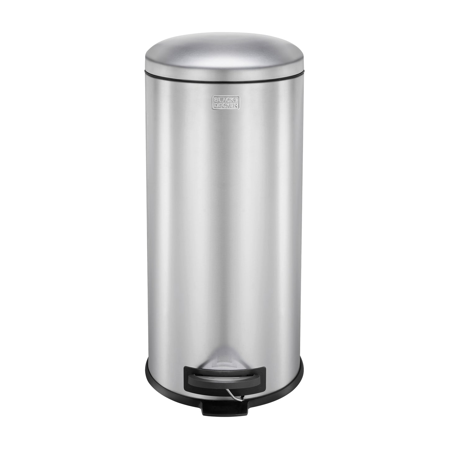 30L Stainless Steel Domed Lid Pedal Bin, by BLACK + DECKER