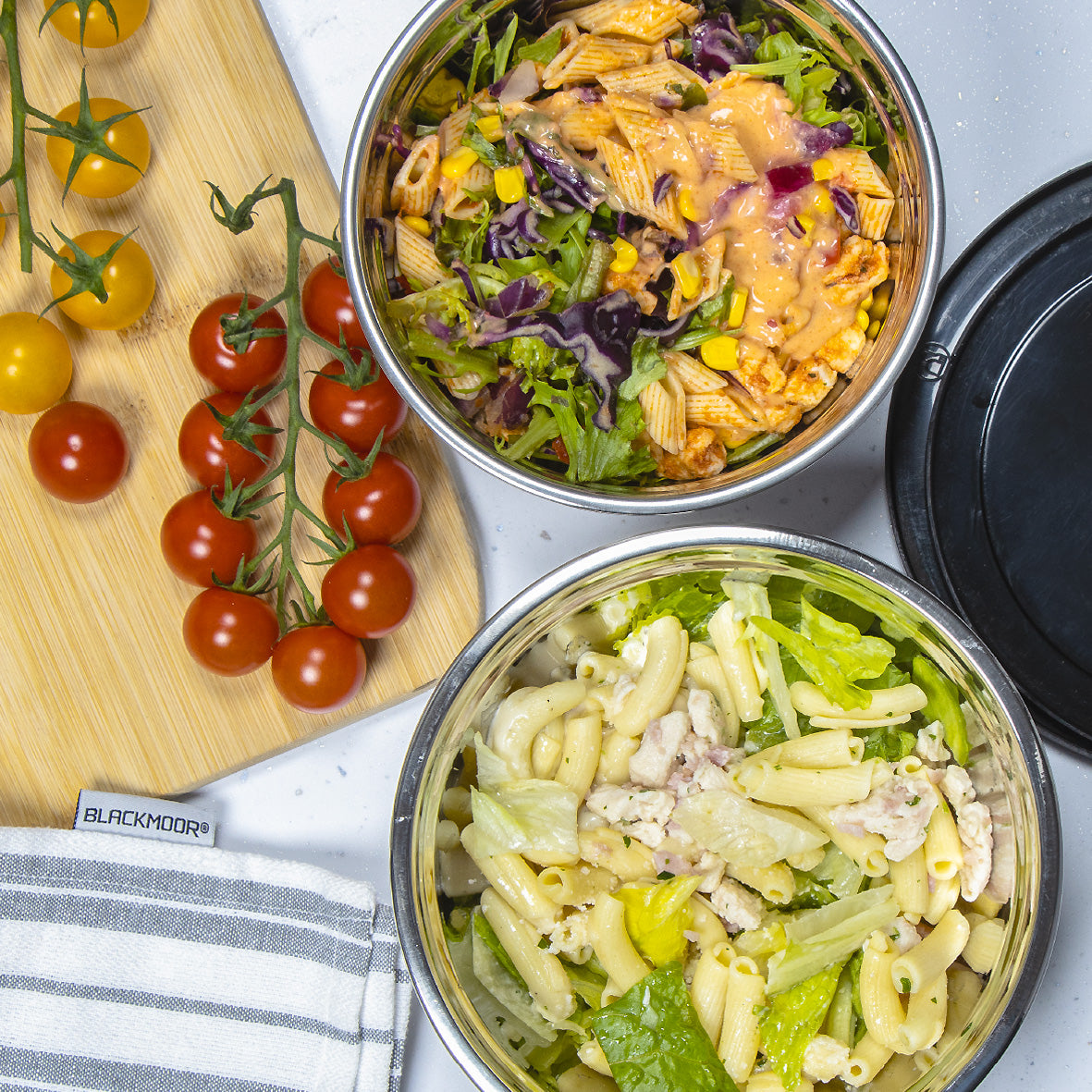 Set of 3 Stainless Steel Bowls with Lids