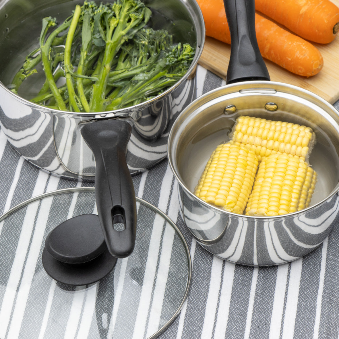 Stainless Steel 3-Piece Saucepan Set