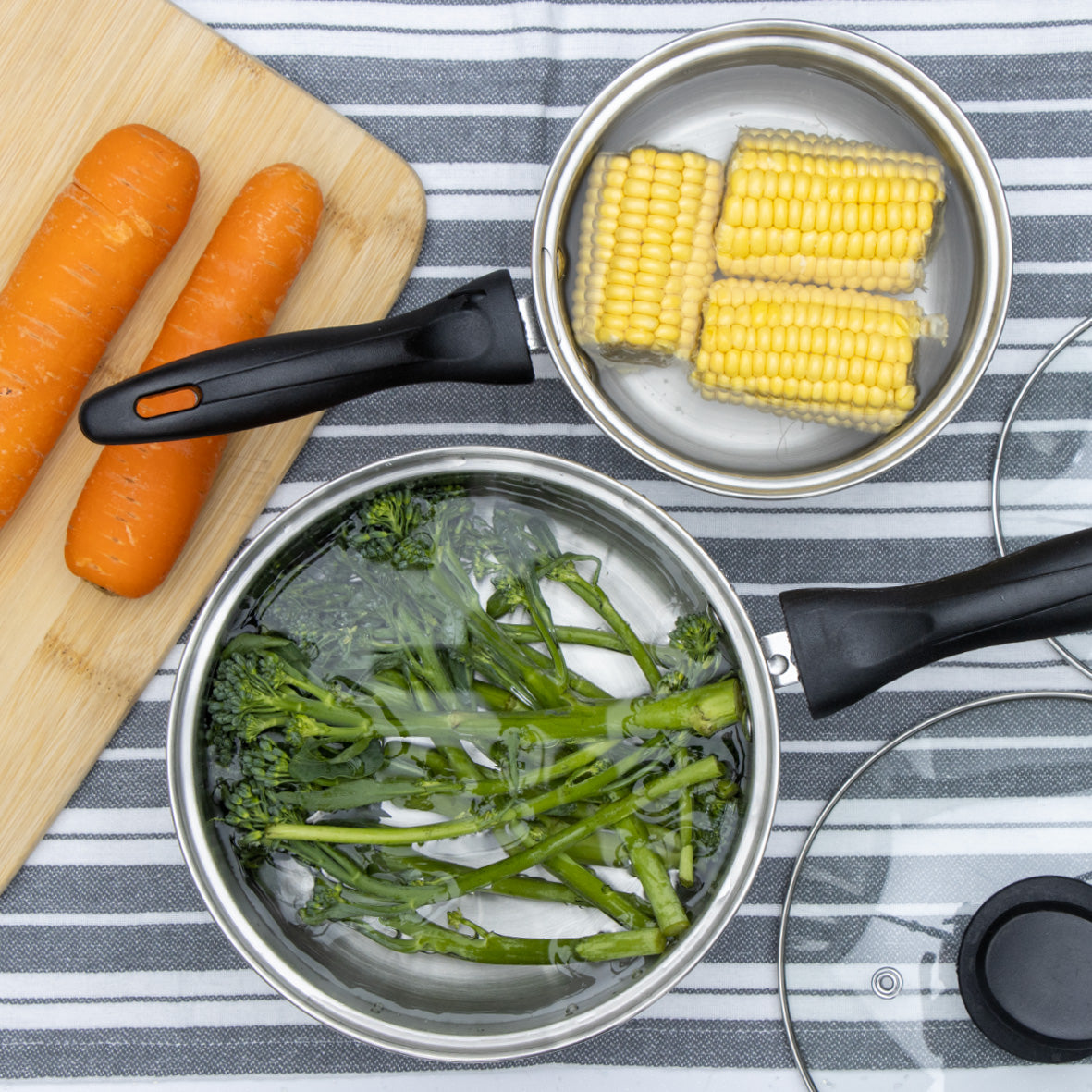 Stainless Steel 3-Piece Saucepan Set