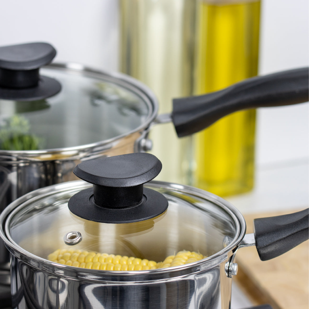 Stainless Steel 3-Piece Saucepan Set