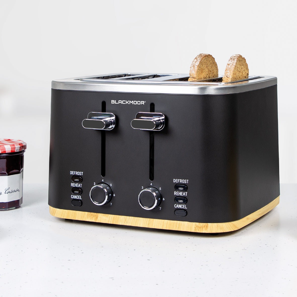 Nordic Style Black Kettle, Toaster and Air Fryer Set