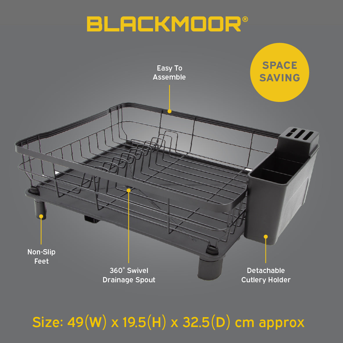 Dish Drainer Rack - Black