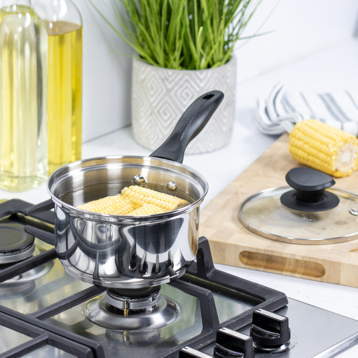 Stainless Steel 16m Saucepan with Lid