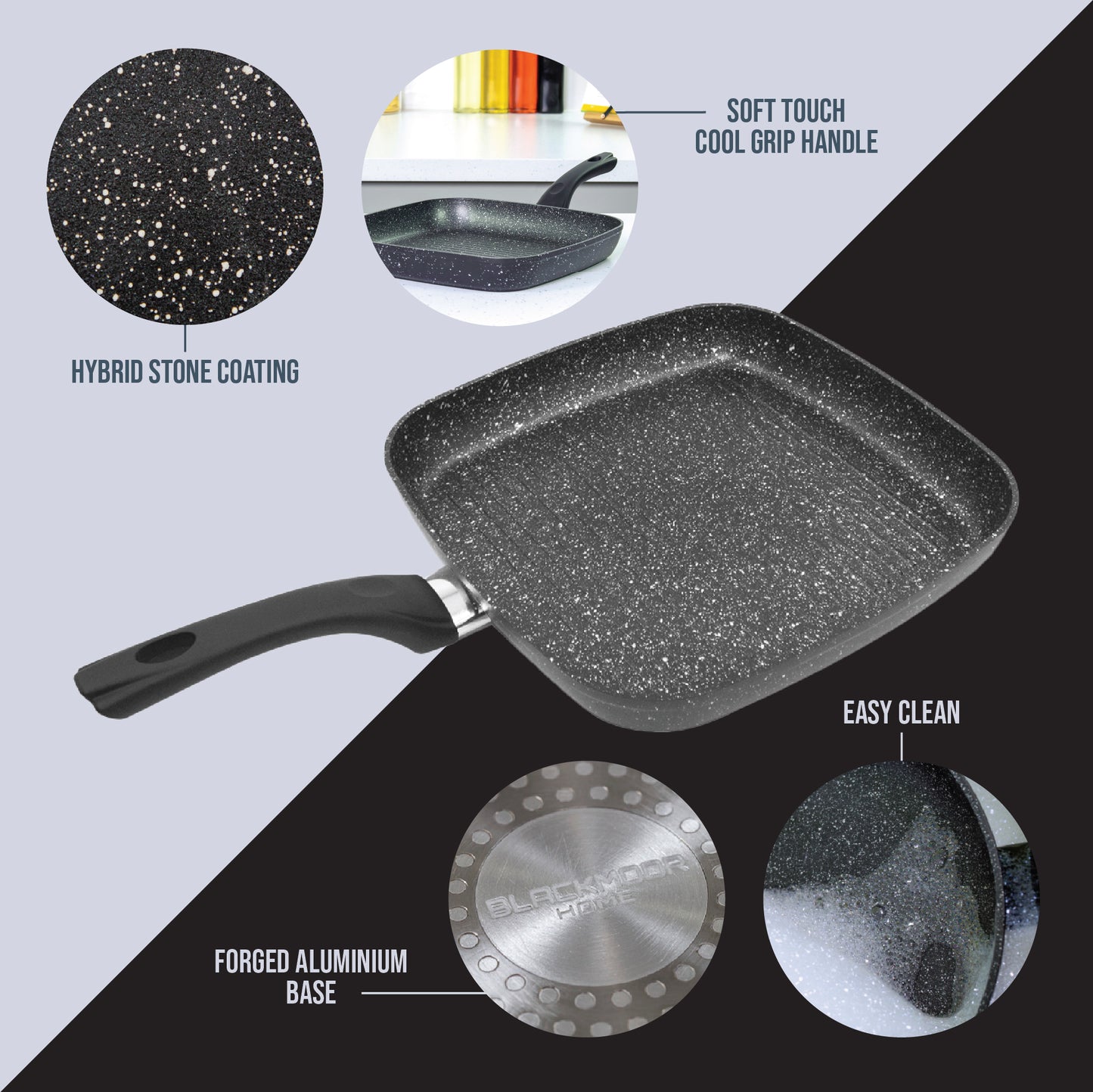Classic 28cm Black Non Stick Griddle Pan