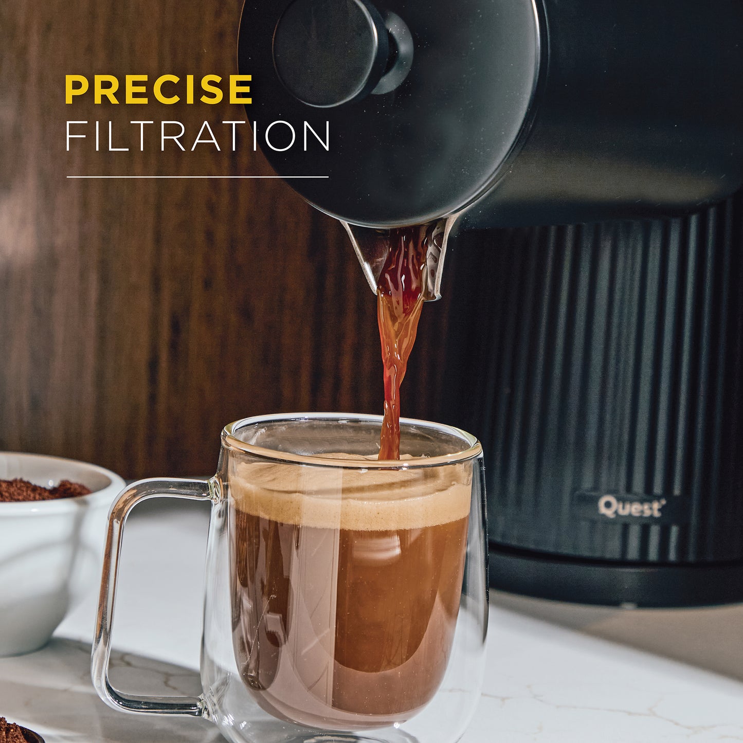 1000ml Black Stainless Steel Cafetière