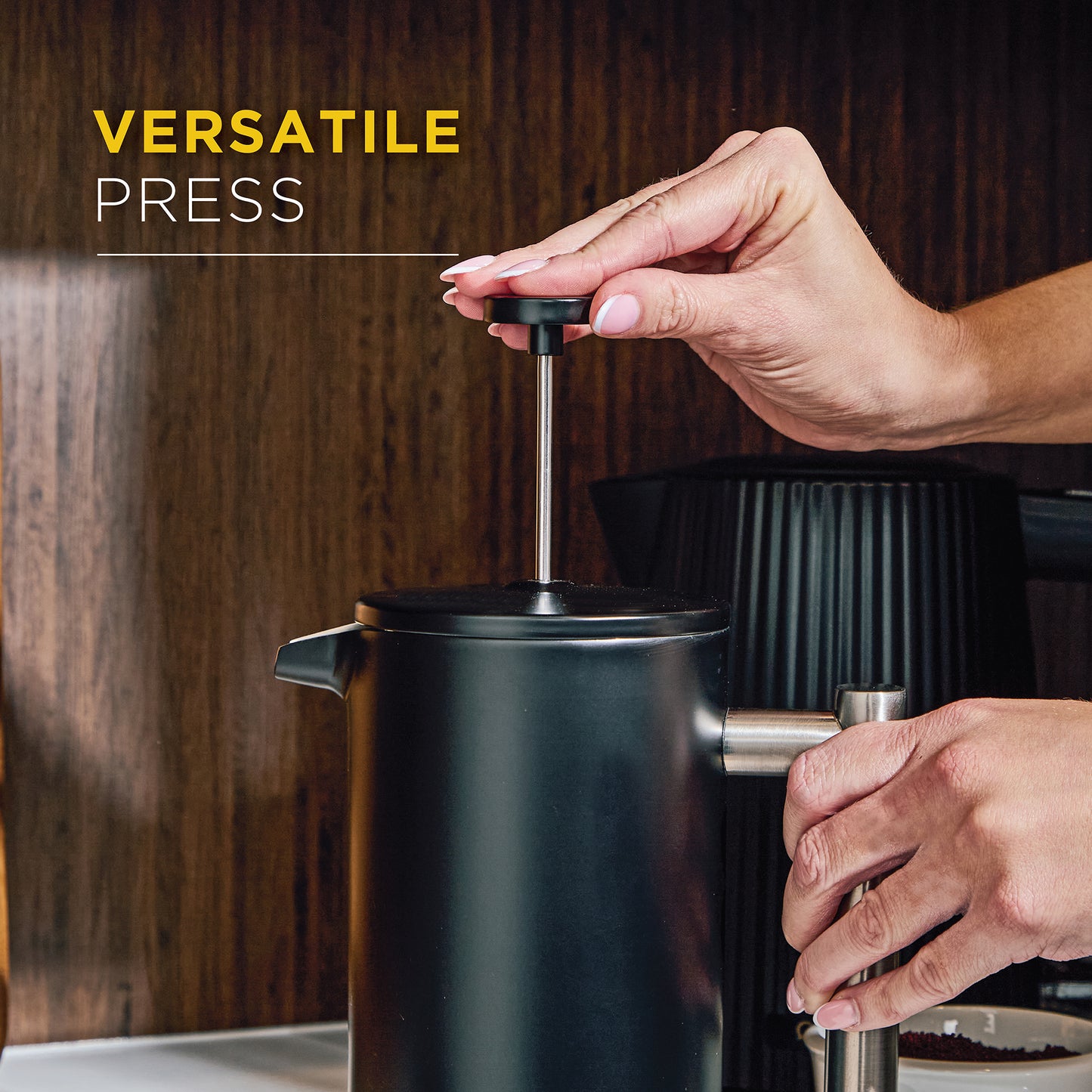 1000ml Black Stainless Steel Cafetière