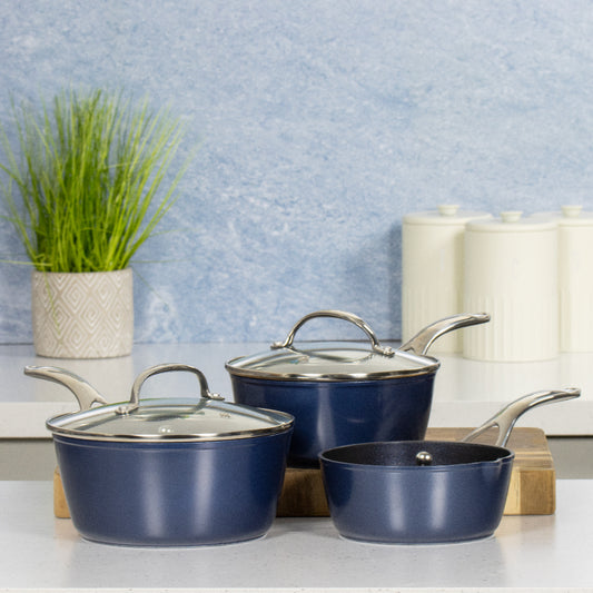 Blue Pro 3-Piece Saucepan Set