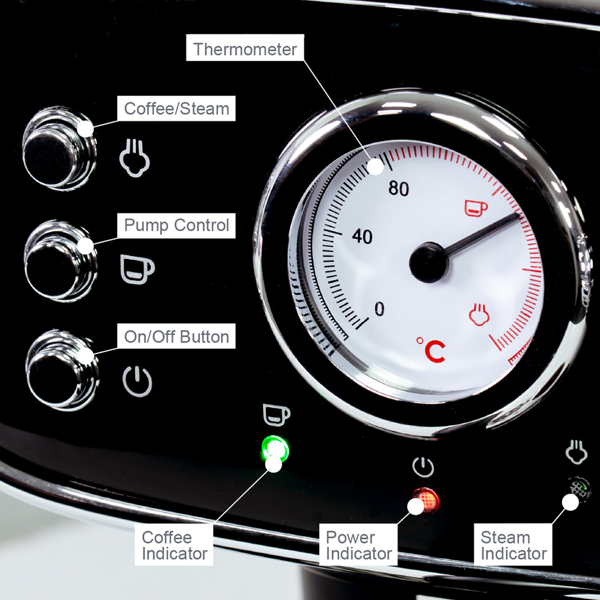 Quest Coffee Machine with Milk Frother