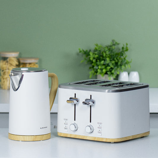 Nordic Style White Kettle and Toaster Set
