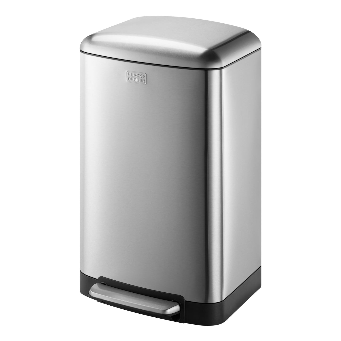 30L Stainless Steel Pedal Bin with Soft Close Lid, by BLACK + DECKER