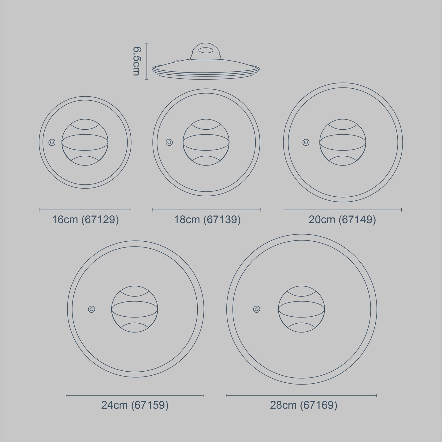 20cm Tempered Glass Pan Lid