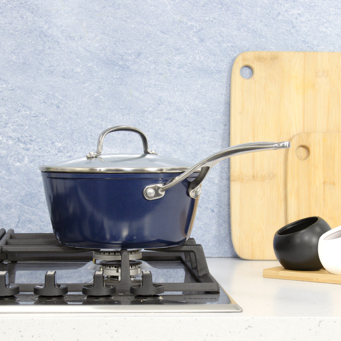 Blue Pro 20cm Non Stick Saucepan With Lid