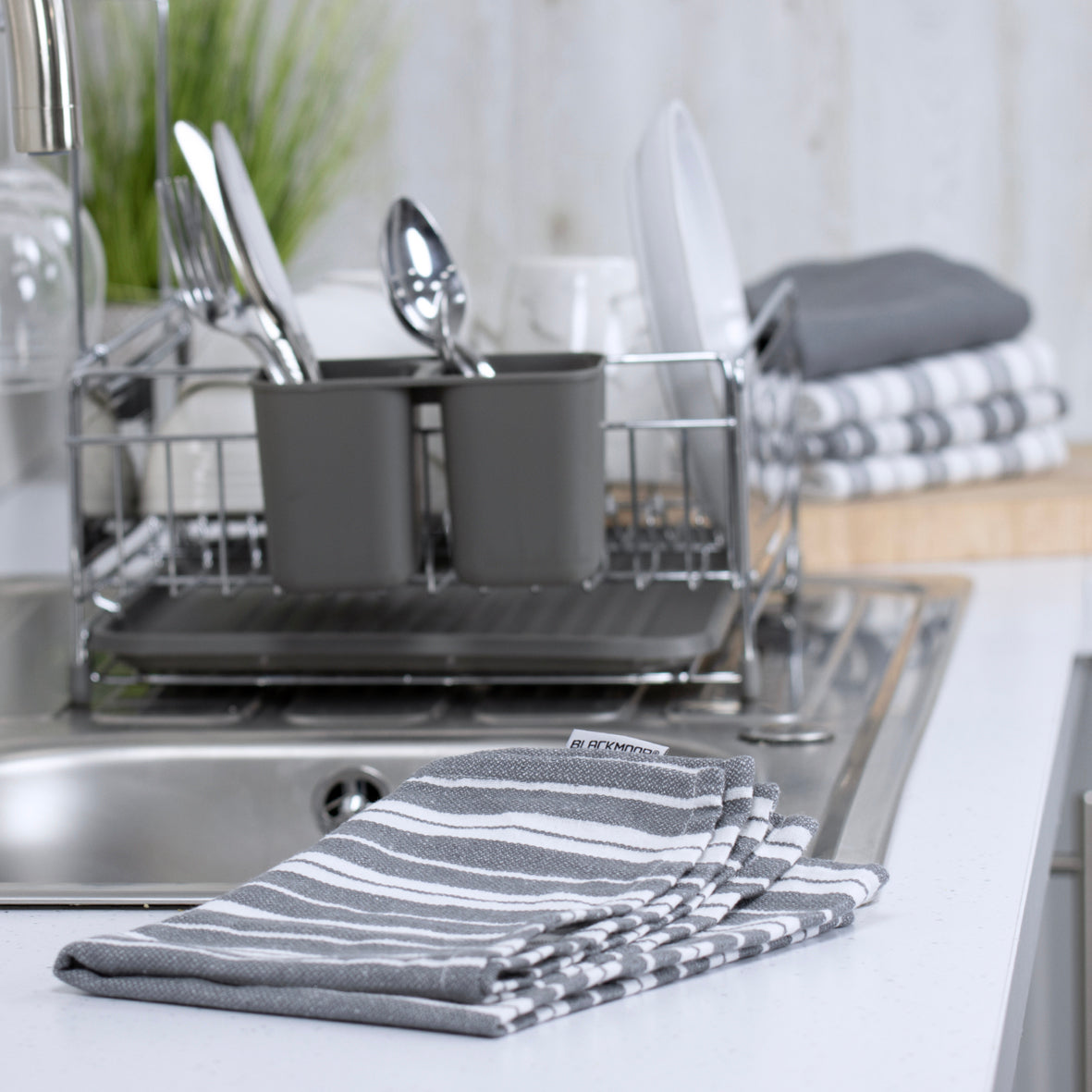 Set of 5 Tea Towels - Grey
