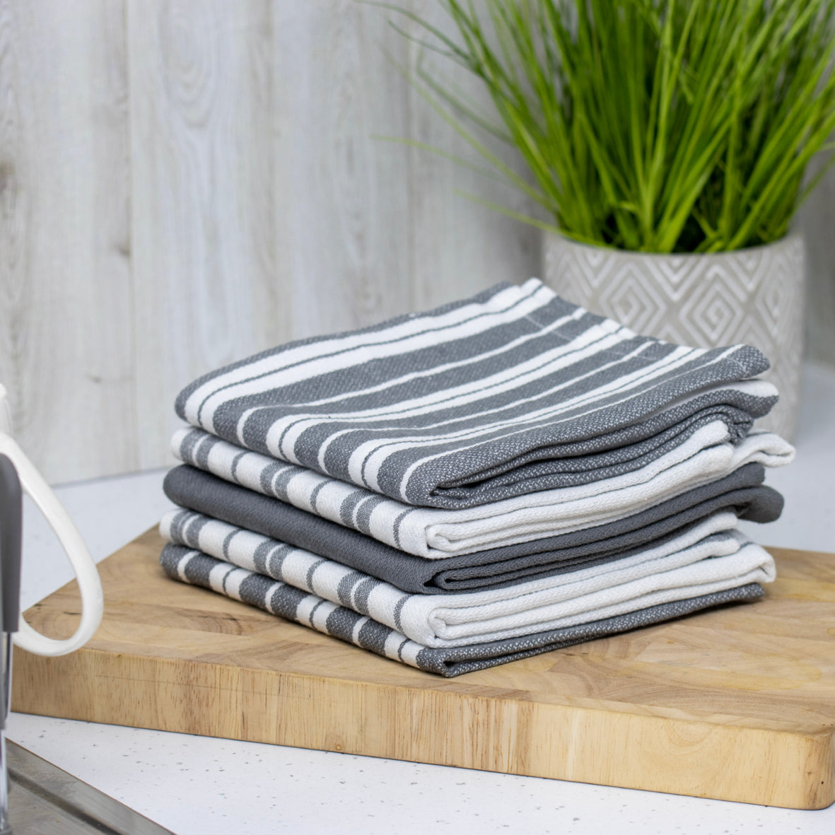 Set of 5 Tea Towels - Grey
