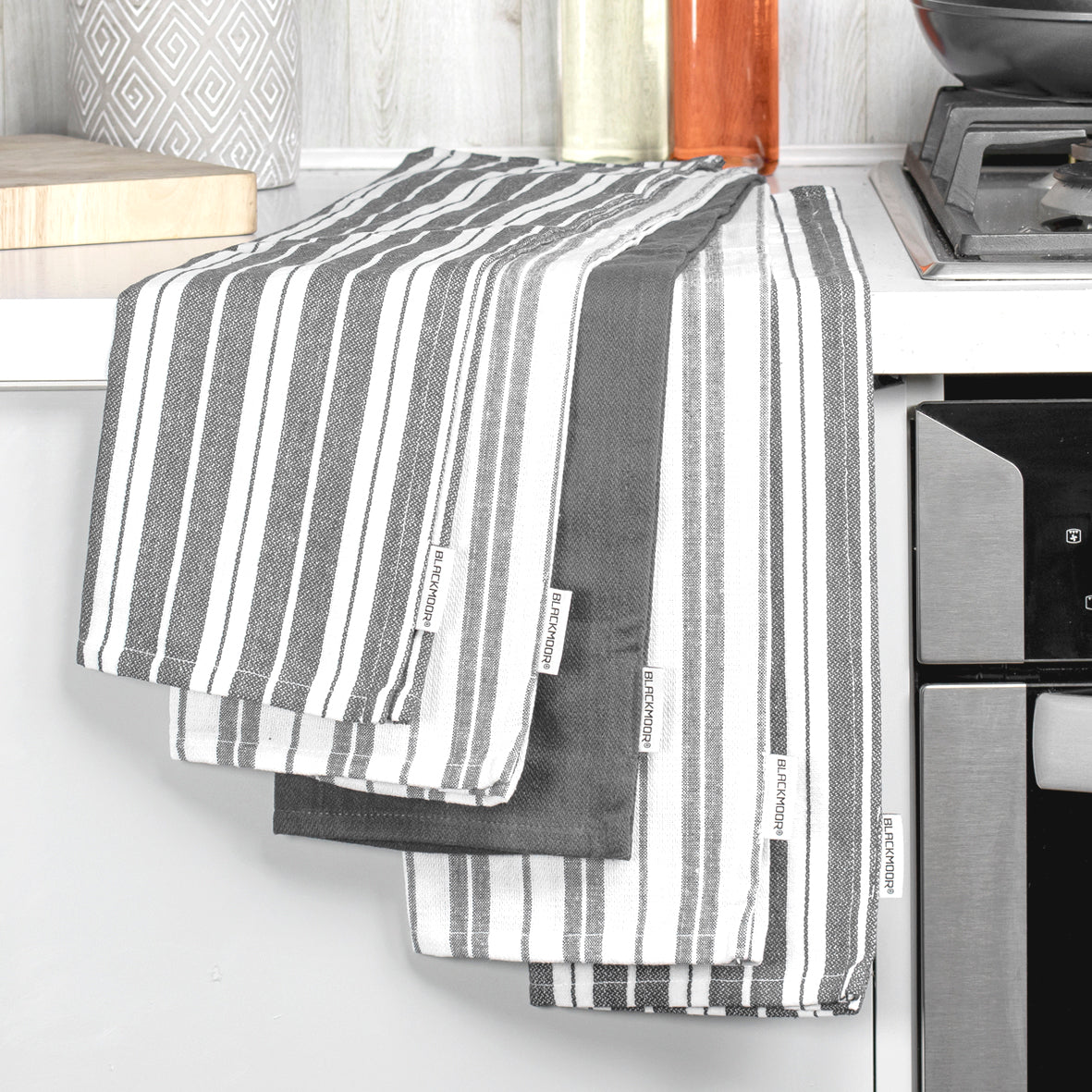 Set of 5 Tea Towels - Grey