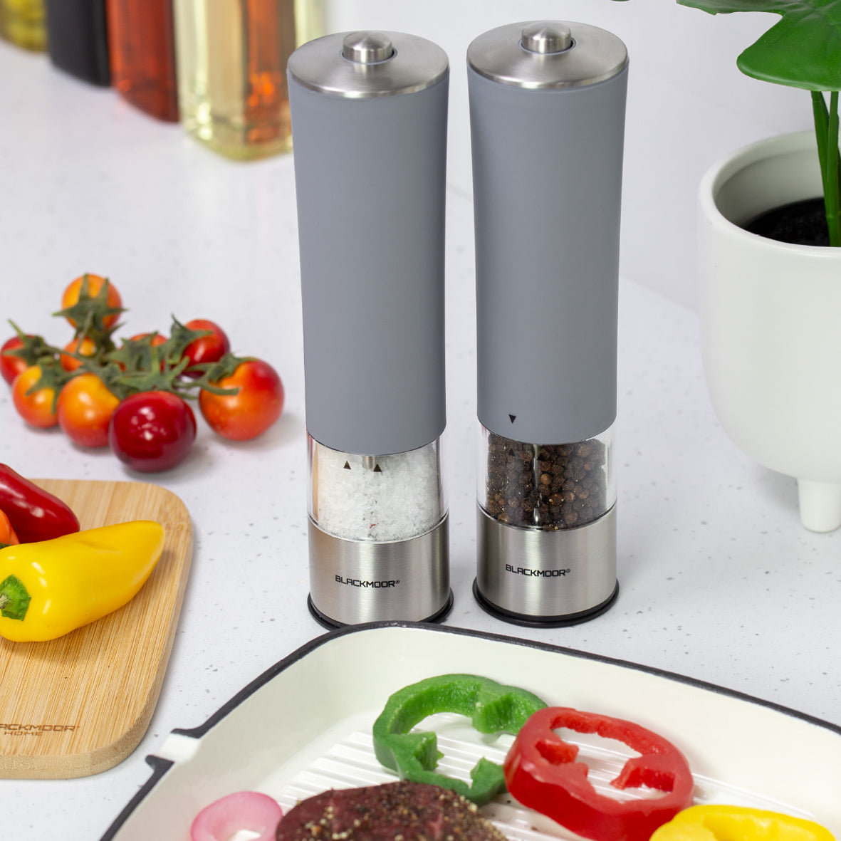 Electric Salt And Pepper Mills - Grey