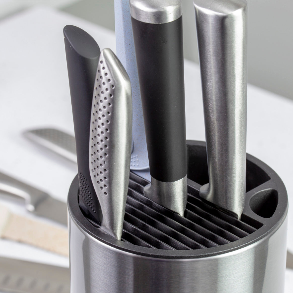 Stainless Steel Knife Block & Utensil Holder
