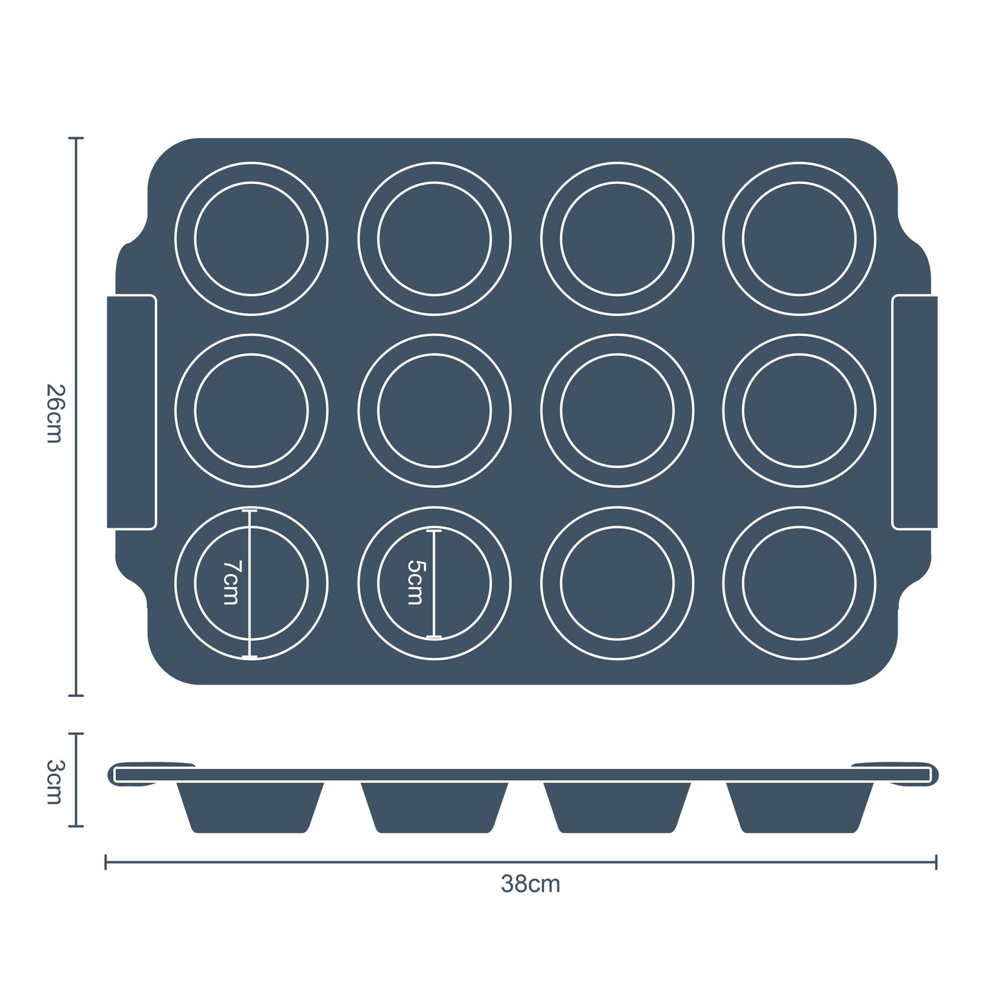 12 Mould Cupcake Tray