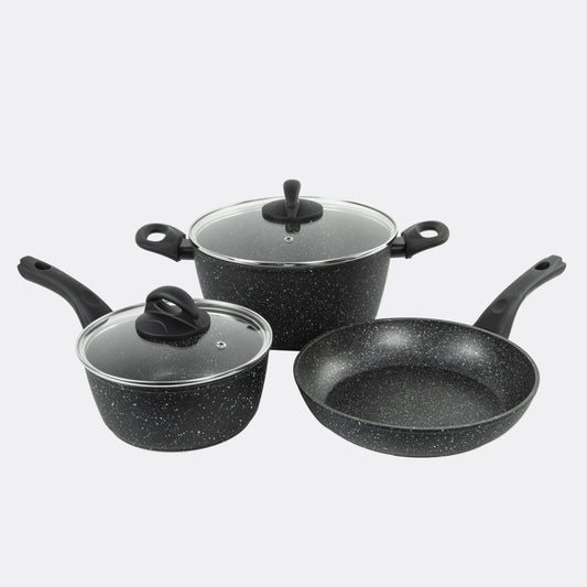 Classic 3-Piece Black Non Stick Mixed Pan Set