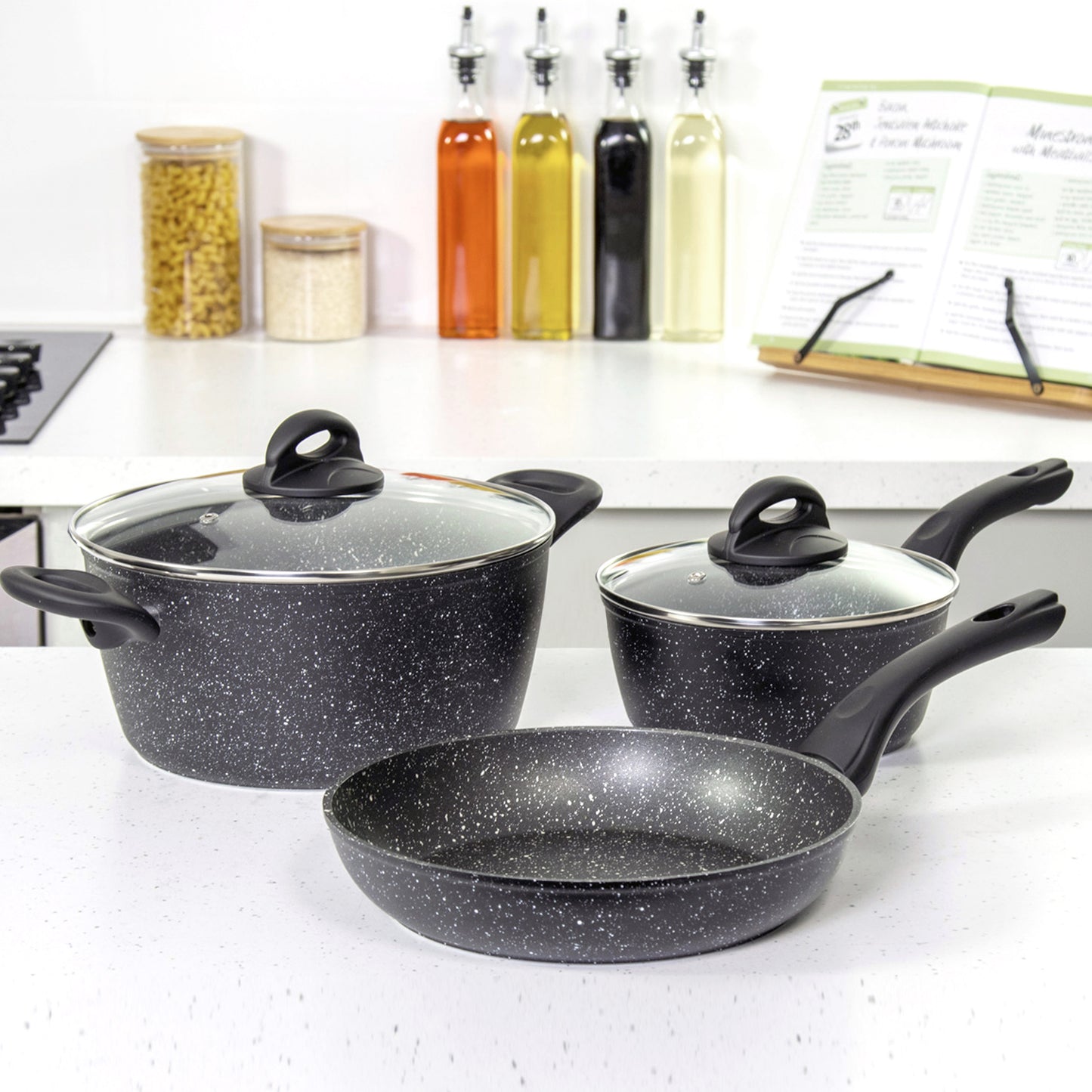 Classic 3-Piece Black Non Stick Mixed Pan Set