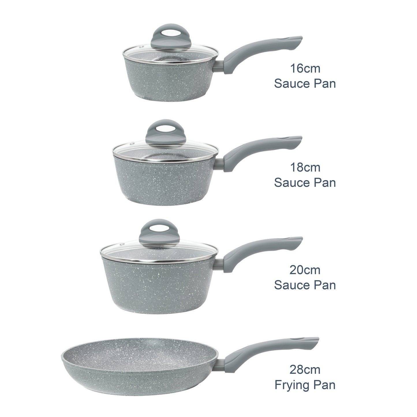 Classic 4-Piece Grey Non Stick Pan Set