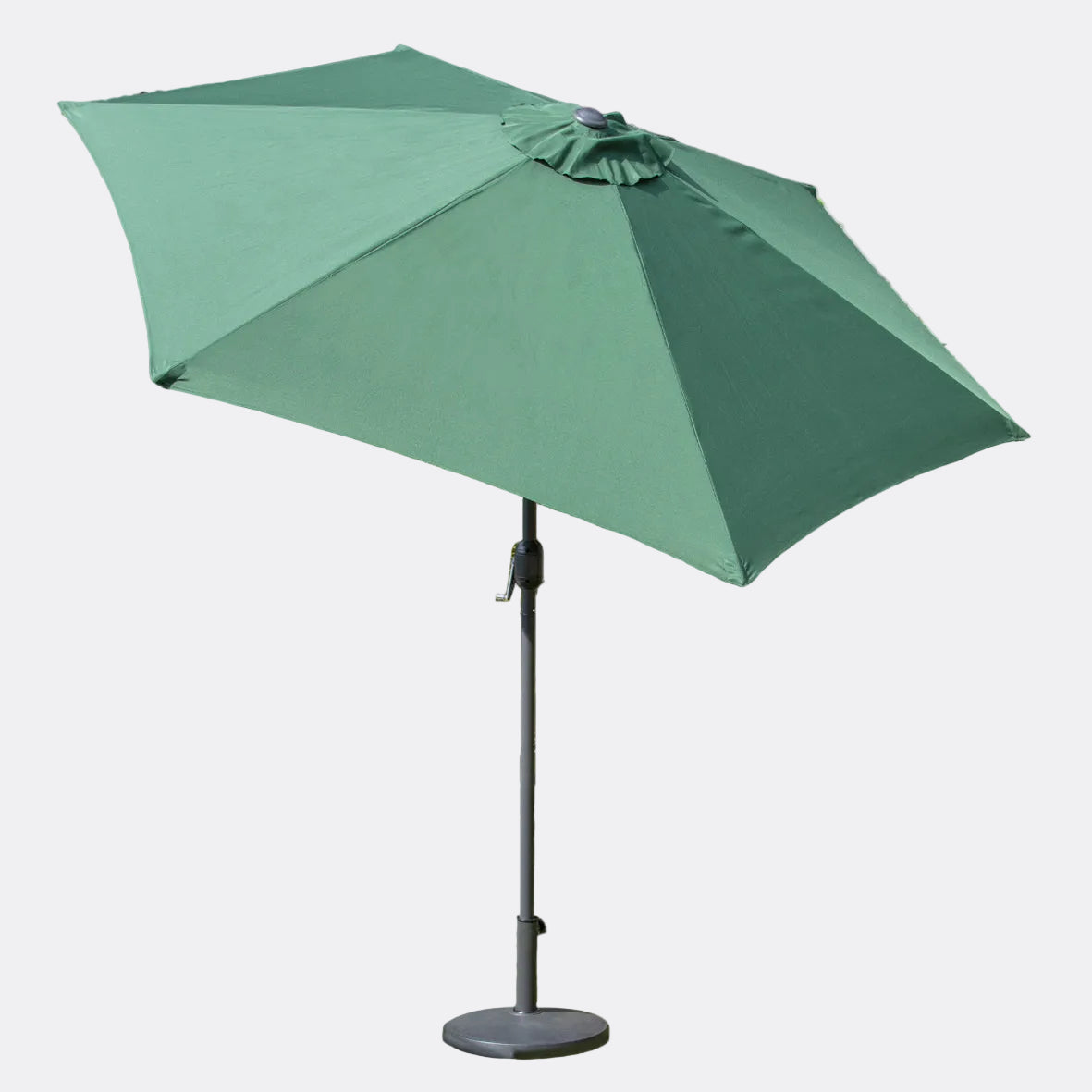 2.7m Dark Green Tilting Parasol - Grey Pole