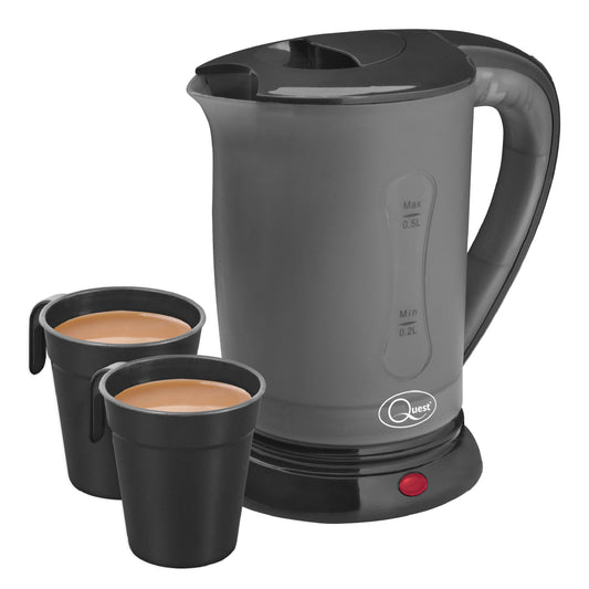 0.5L Travel Kettle and Mug Set - Black