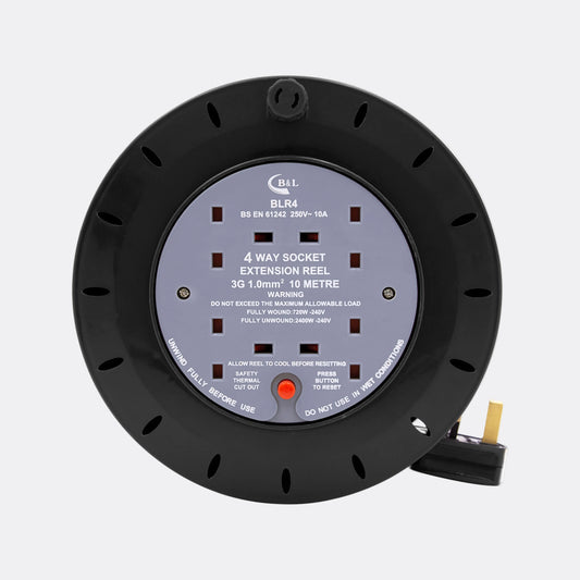 4-Way 10m Cable Reel Extension Lead