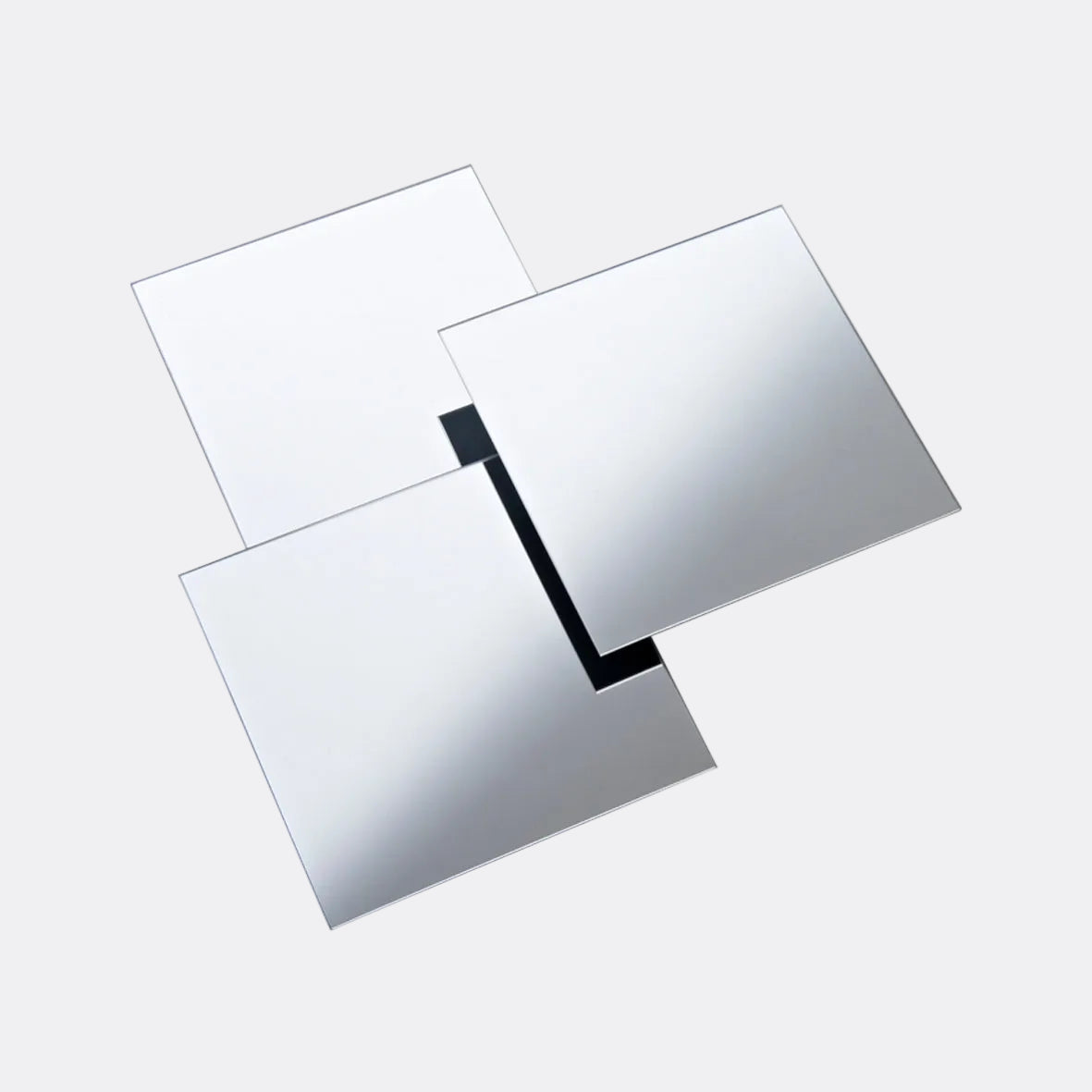3pk Square Adhesive Mirrors - 20cm