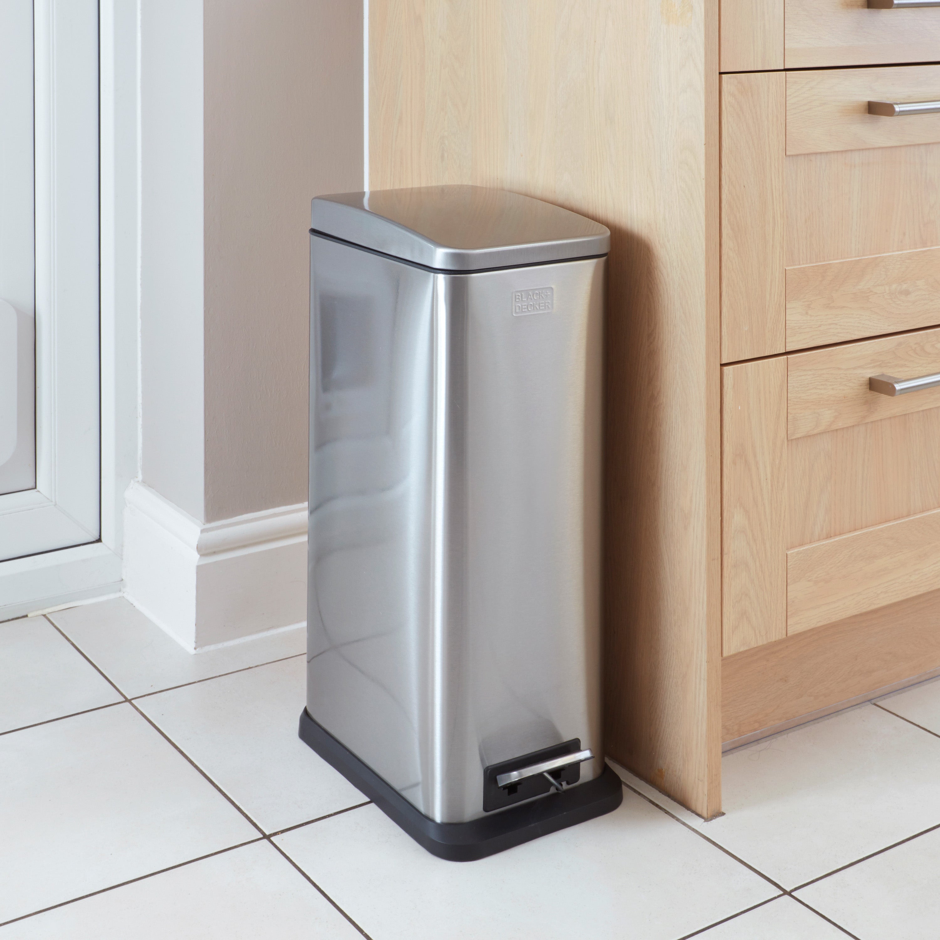 20L Slimline Pedal Bin - Stainless Steel