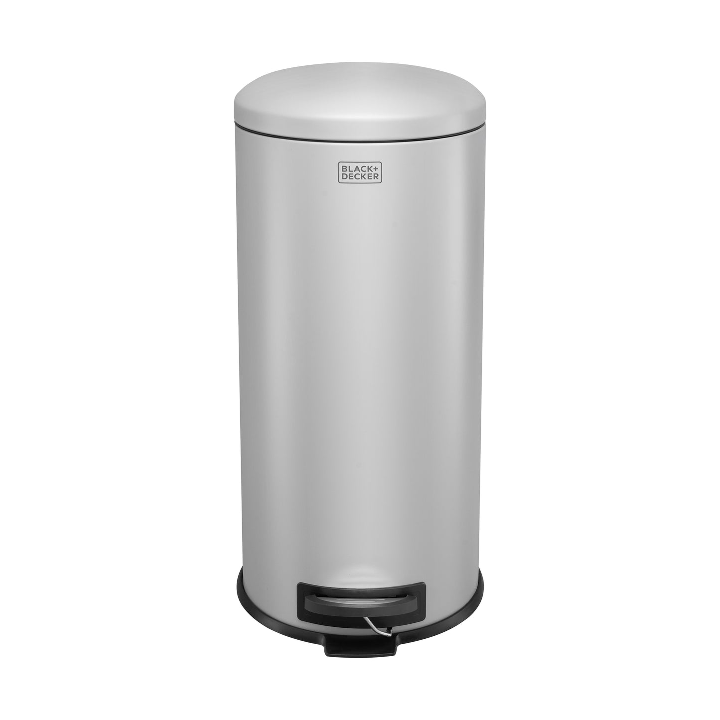 30L Grey Domed Lid Pedal Bin, by BLACK + DECKER