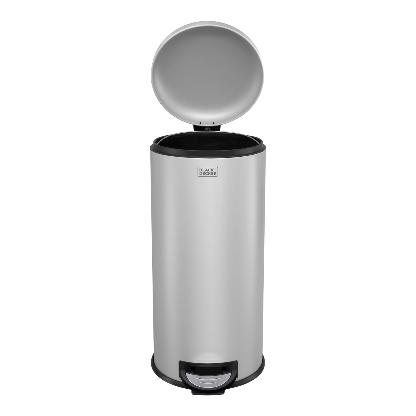 30L Grey Domed Lid Pedal Bin, by BLACK + DECKER