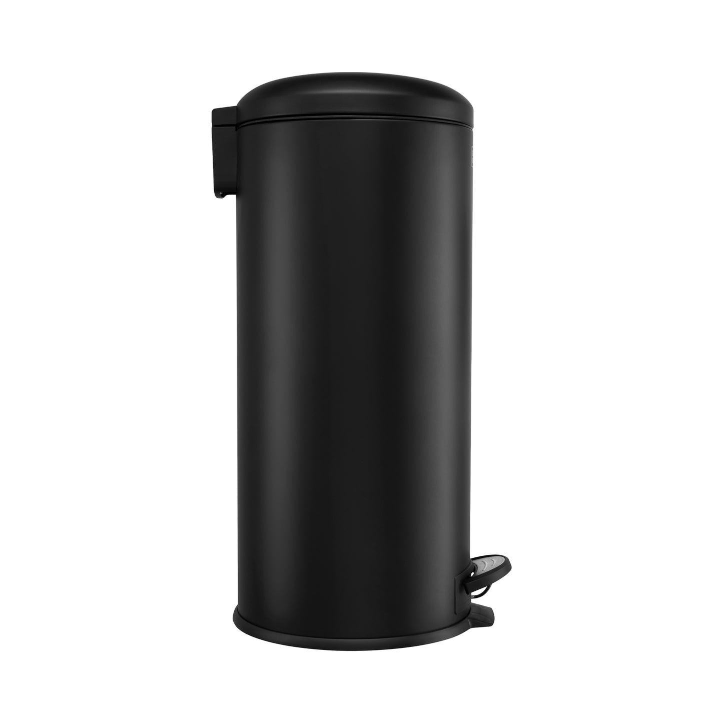 30L Matt Black Domed Lid Pedal Bin, by BLACK + DECKER