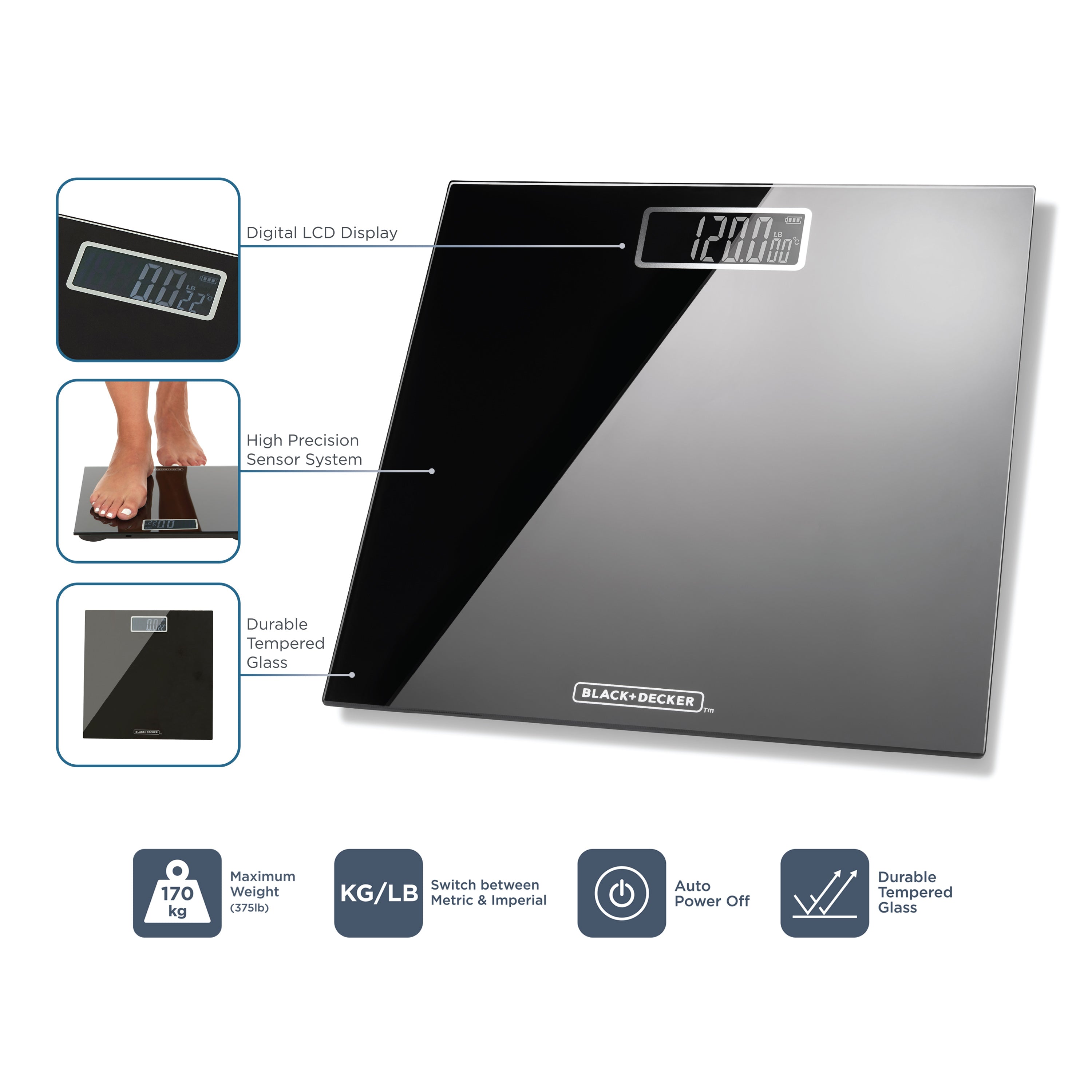 Digital Bathroom Scales - Black