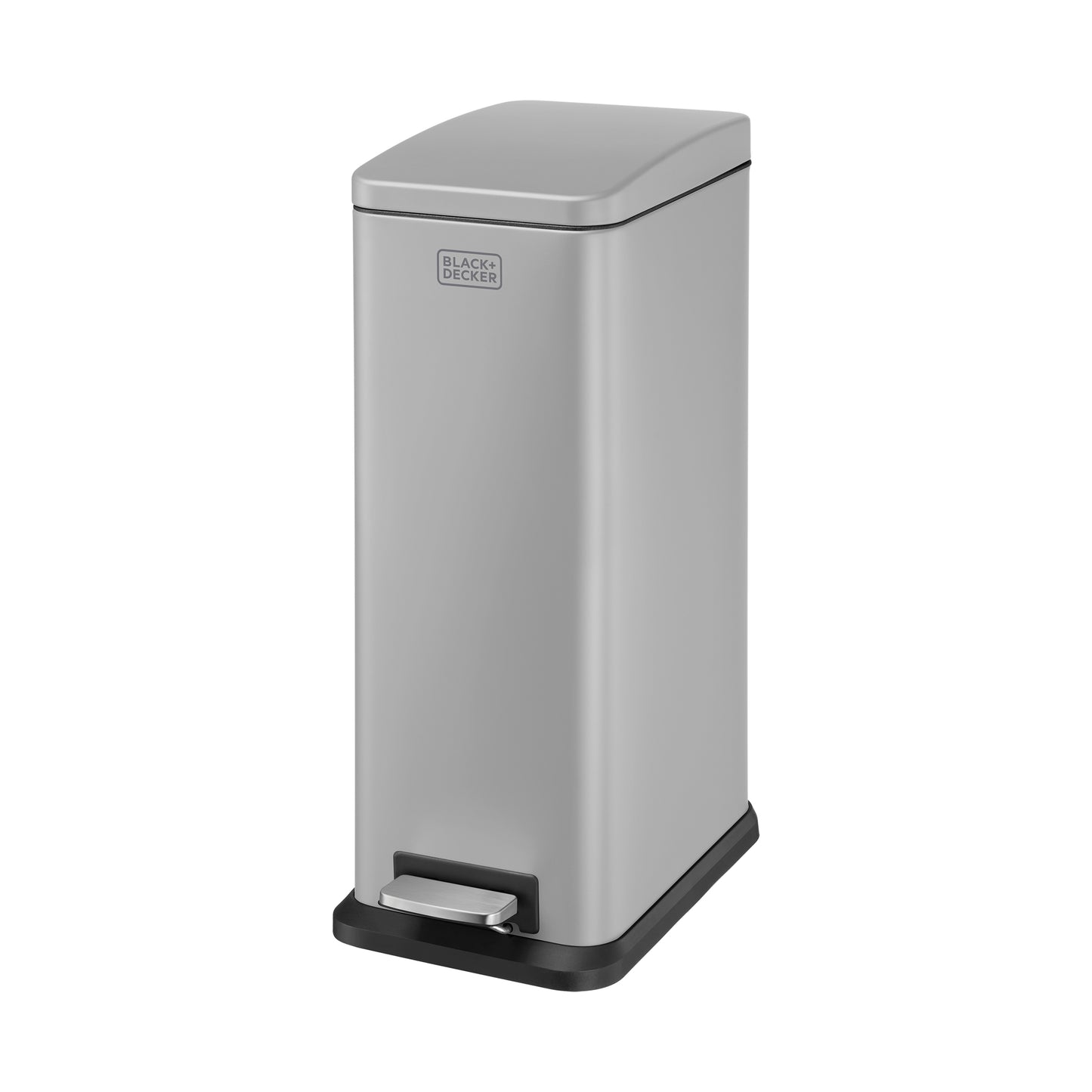 20L Grey Slimline Pedal Bin with Soft Close Lid, by BLACK + DECKER