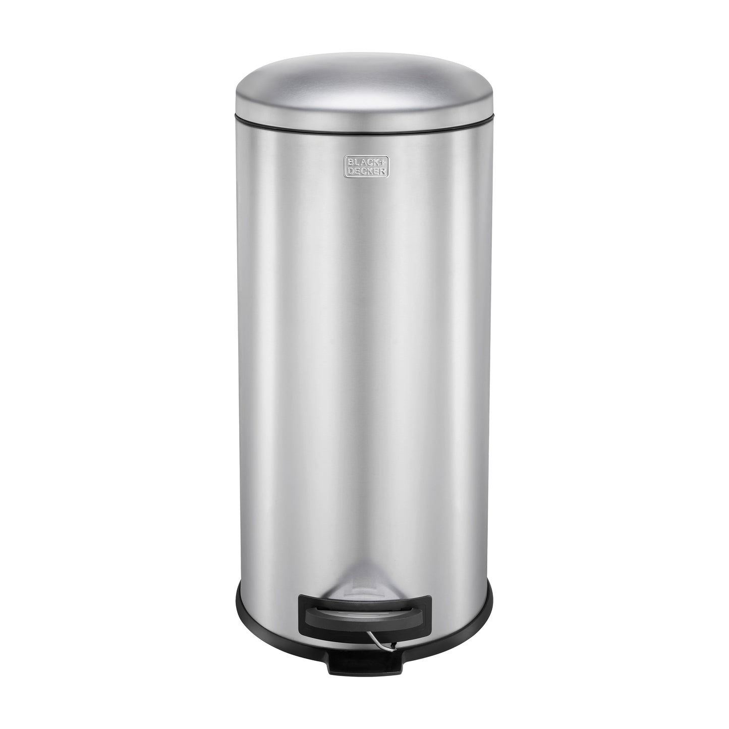 30L Stainless Steel Domed Lid Pedal Bin, by BLACK + DECKER