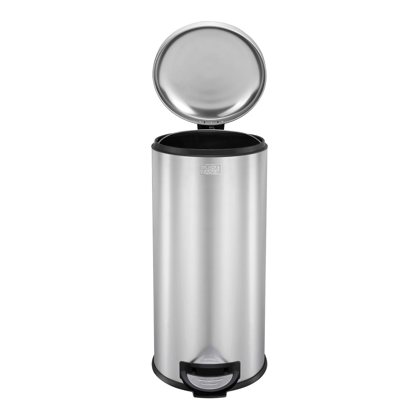 30L Stainless Steel Domed Lid Pedal Bin, by BLACK + DECKER