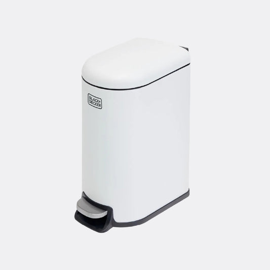 10L Curved Slimline Pedal Bin - White