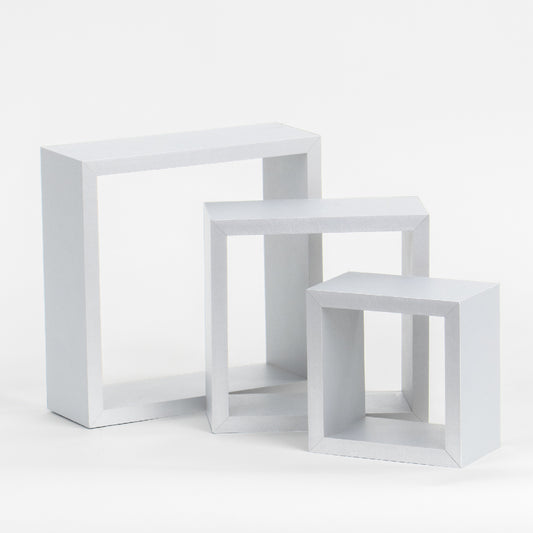 3pk Floating Cube Shelves - White