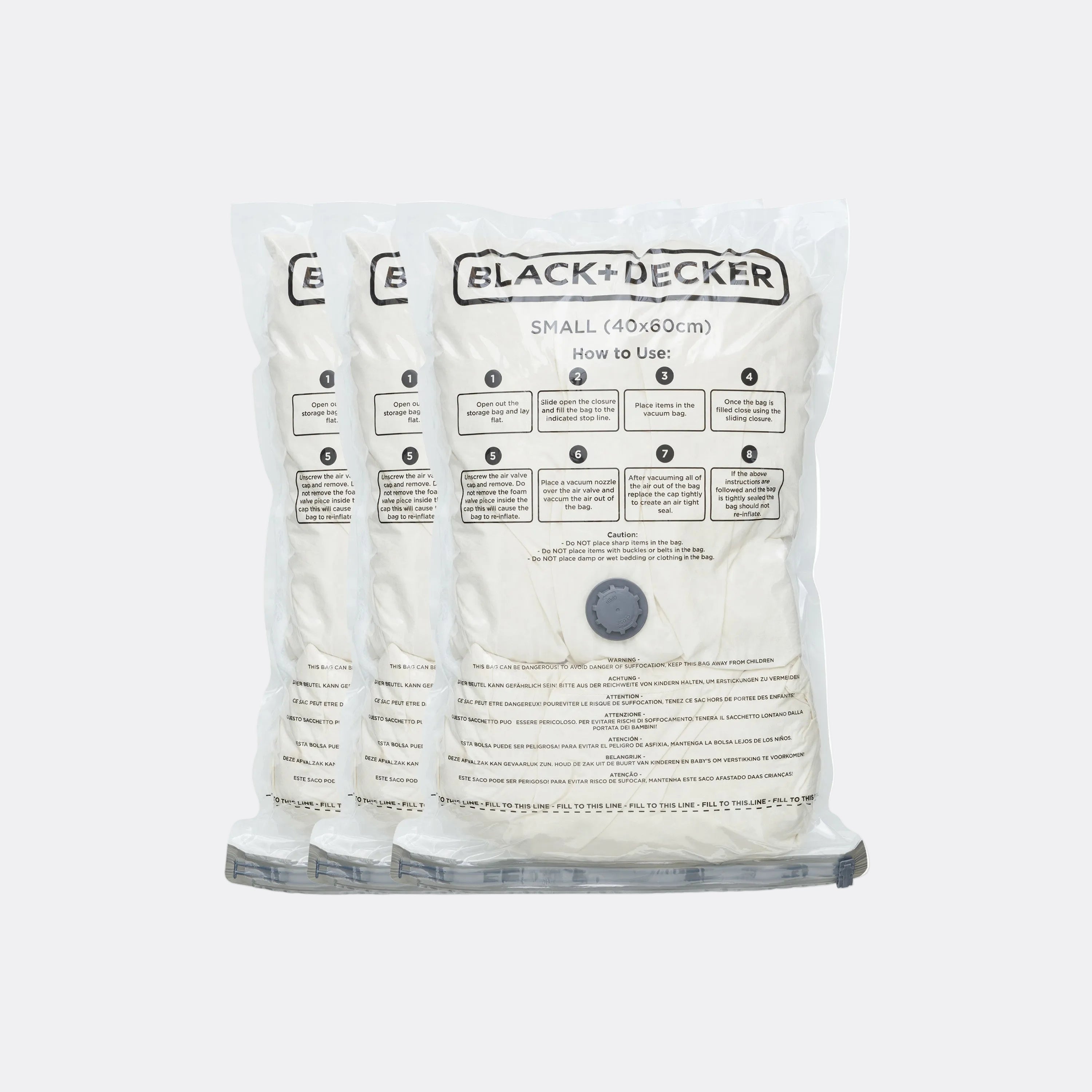 3pk Vacuum Storage Bag - Small