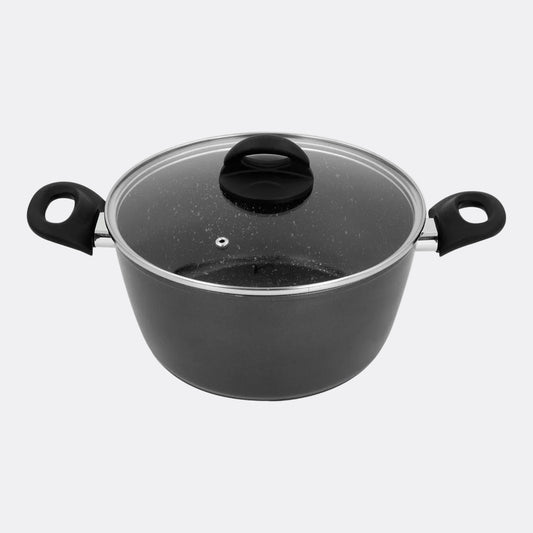 Classic 24cm Black Non Stick Stock Pot with Lid