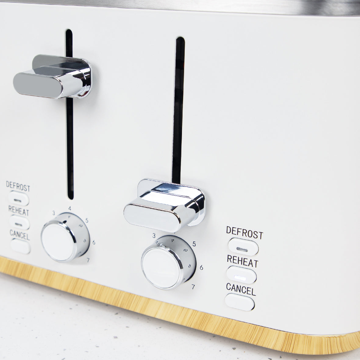 Nordic Style White 4 Slice Toaster