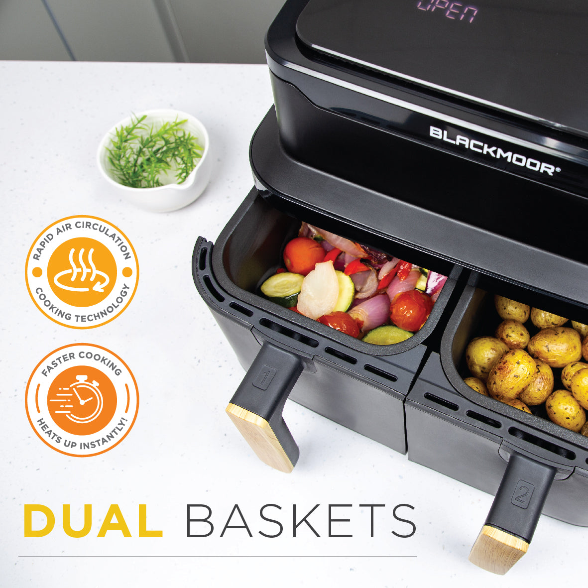 Nordic Style Dual Basket Air Fryer