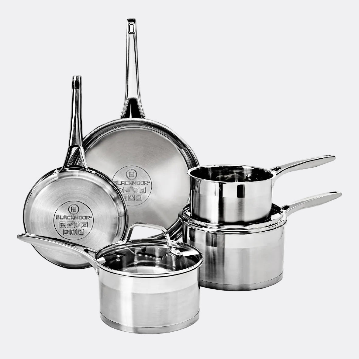 Stainless Steel Pro 5-Piece Mixed Pan Set