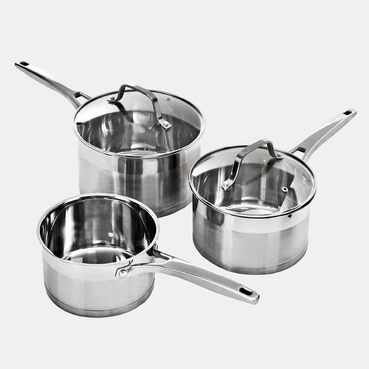 Stainless Steel Pro 3-Piece Sauce Pan Set