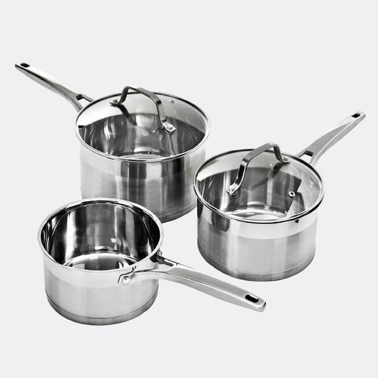 Stainless Steel Pro 3-Piece Sauce Pan Set
