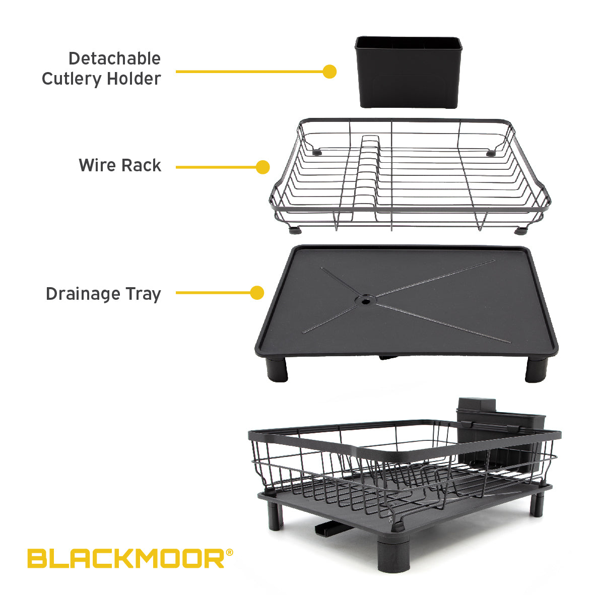 Dish Drainer Rack - Black
