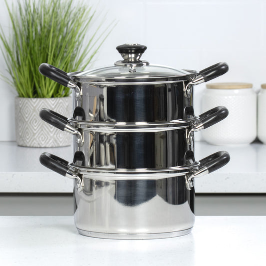 Stainless Steel 3 Tiered Food Steamer
