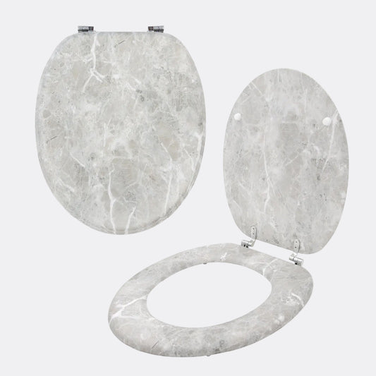 Grey Marble Effect Toilet Seat